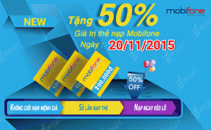 KM Mobifone 50% ngay 20/11